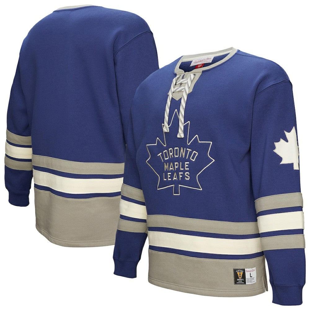 Toronto Maple Leafs Heritage Lace-Up Pullover Sweatshirt - Blue | US 202660274
