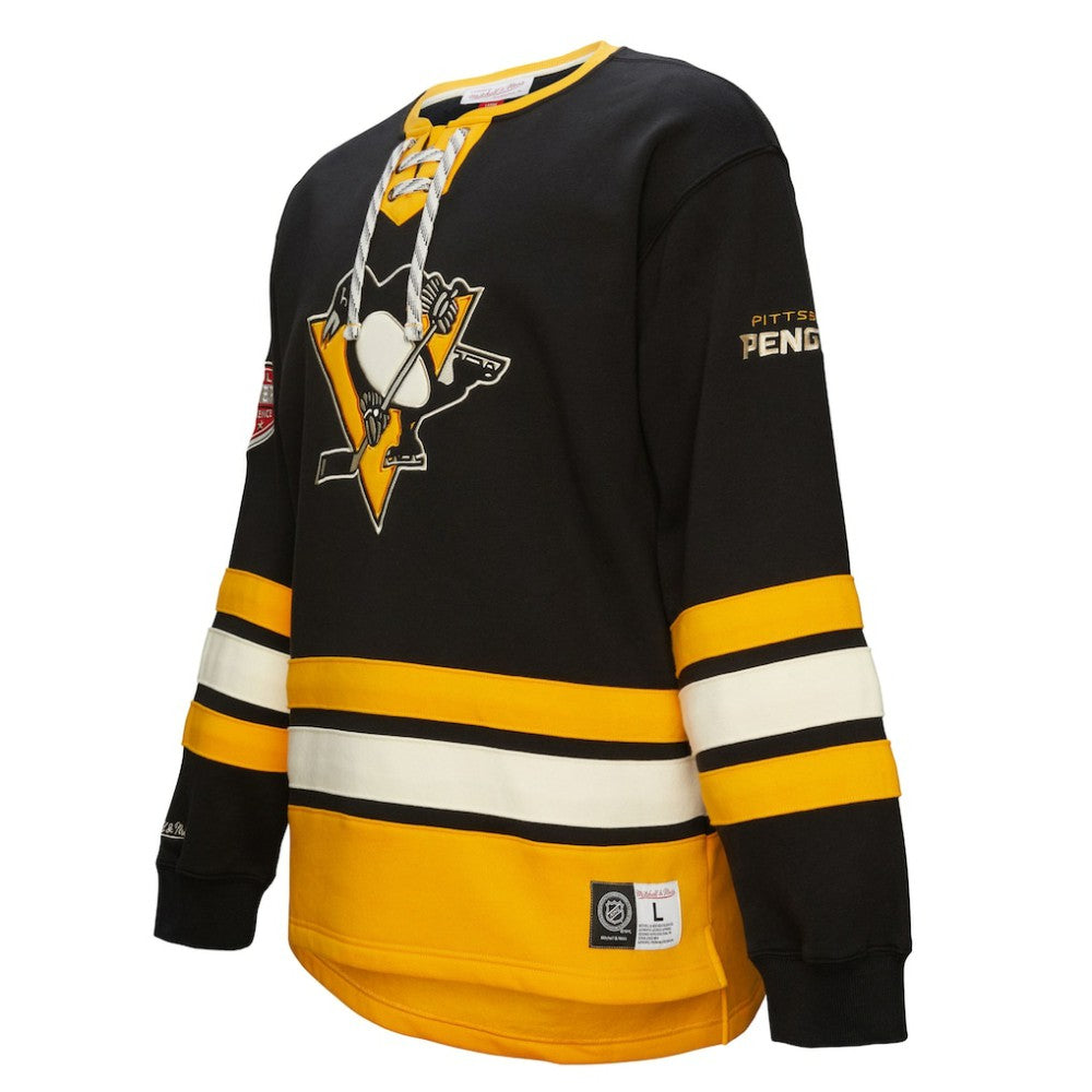Pittsburgh Penguins Heritage Lace-Up Pullover Sweatshirt - Black | US 202660275