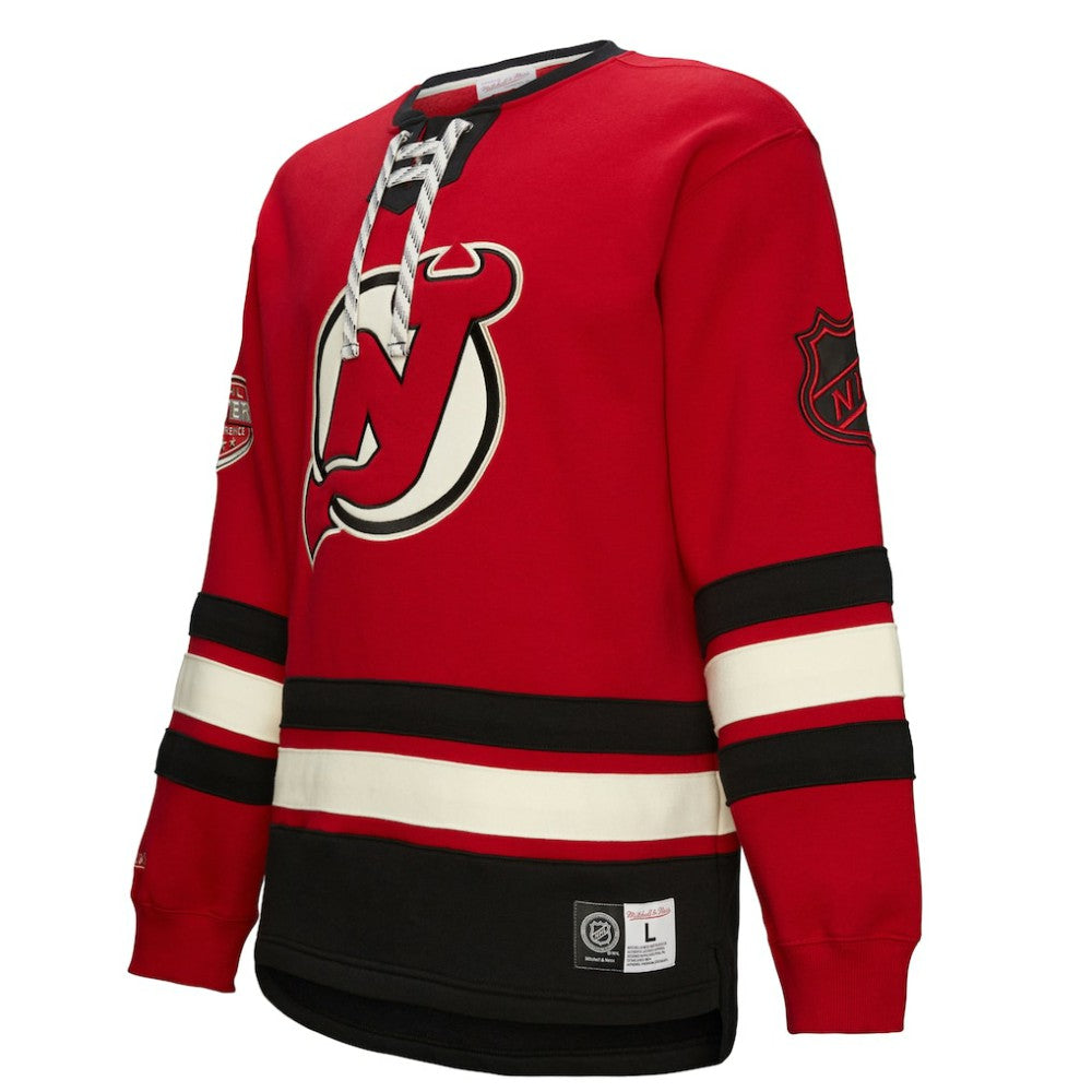New Jersey Devils Heritage Lace-Up Pullover Sweatshirt - Red | US 202660278
