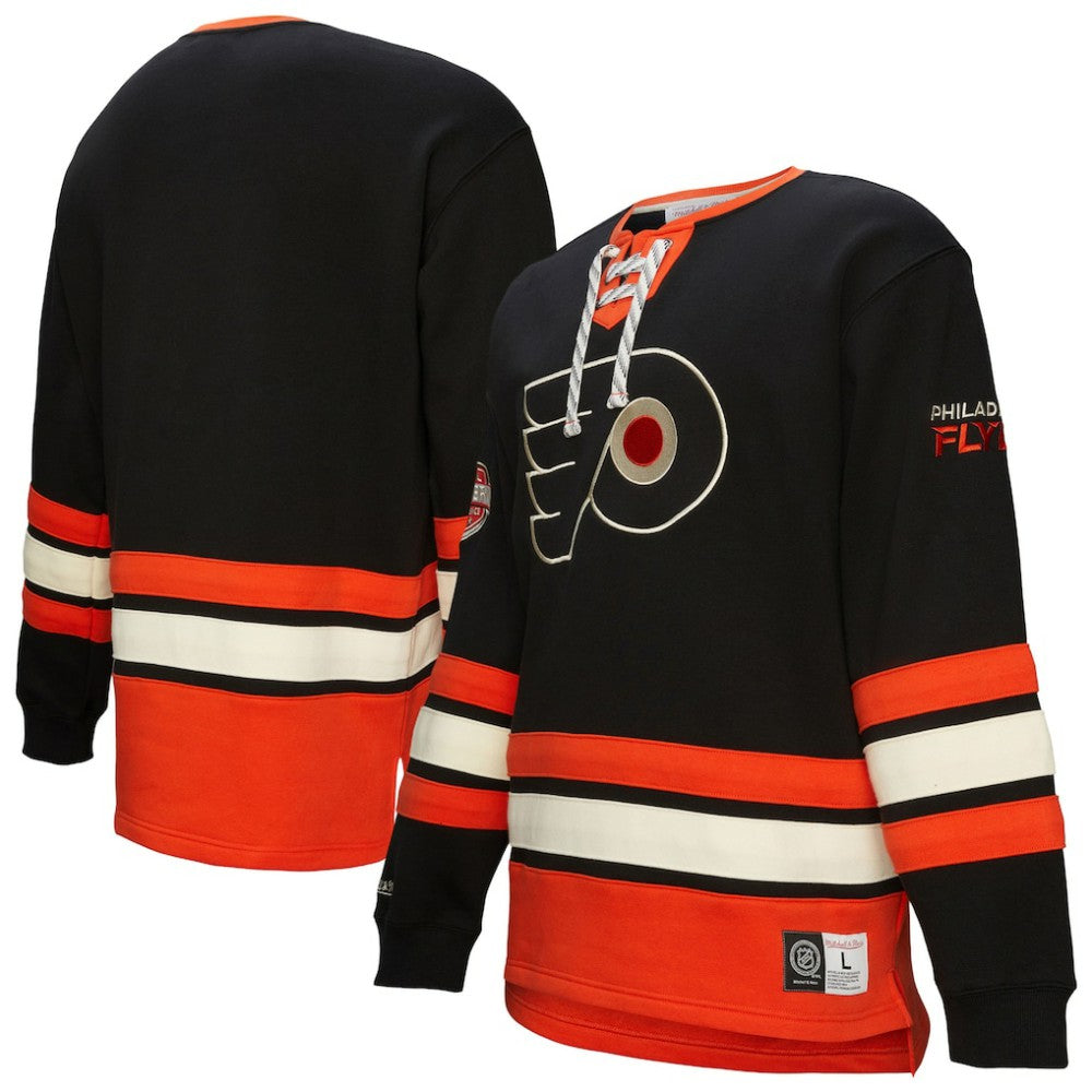 Philadelphia Flyers Heritage Lace-Up Pullover Sweatshirt - Black | US 202660279