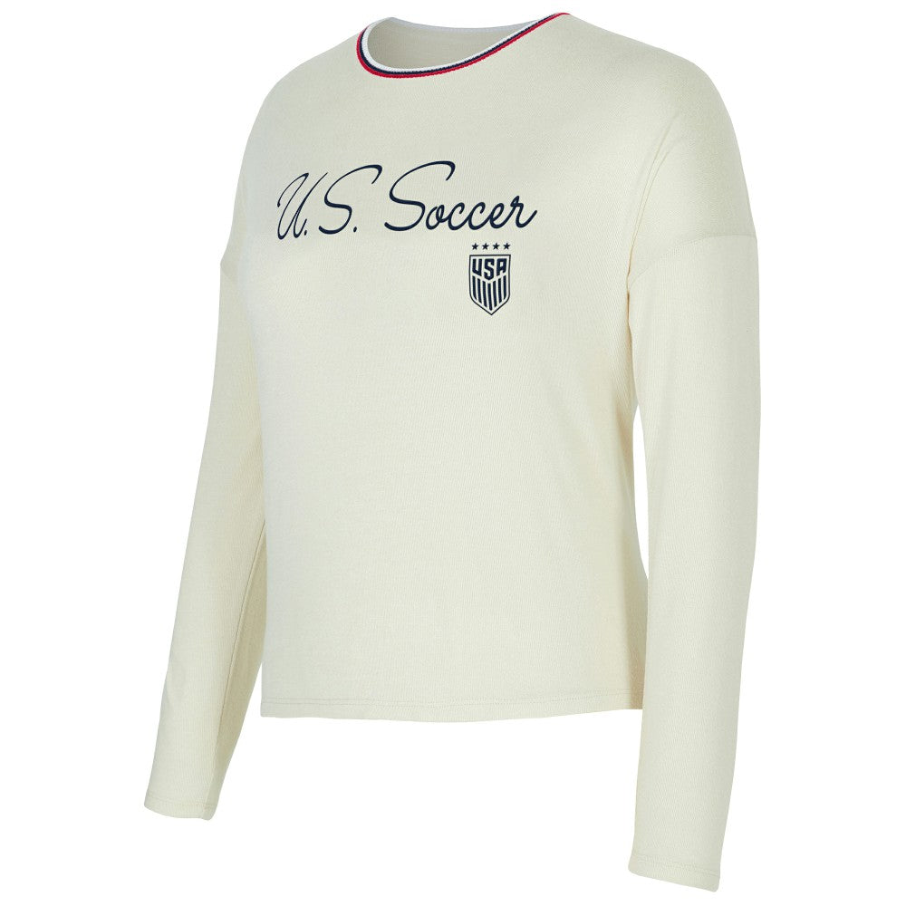 USWNT Concepts Sport Women's Kaki Hacci Knit Pullover Sweatshirt Cream