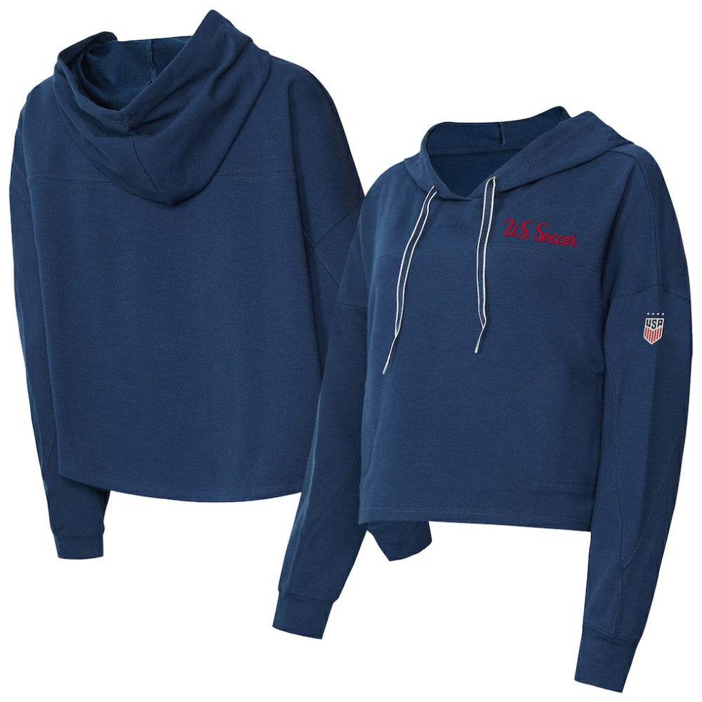USWNT Concepts Sport Women's Elevation Tri-Blend Long Sleeve Pullover Hoodie Navy