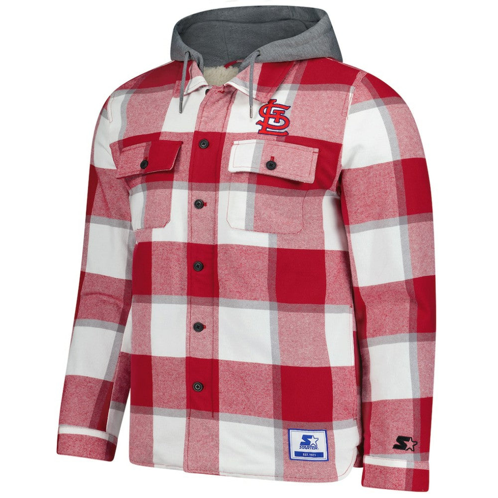 St. Louis Cardinals Starter Sherpa Full-Zip Hoodie Jacket - Red/White Jackets