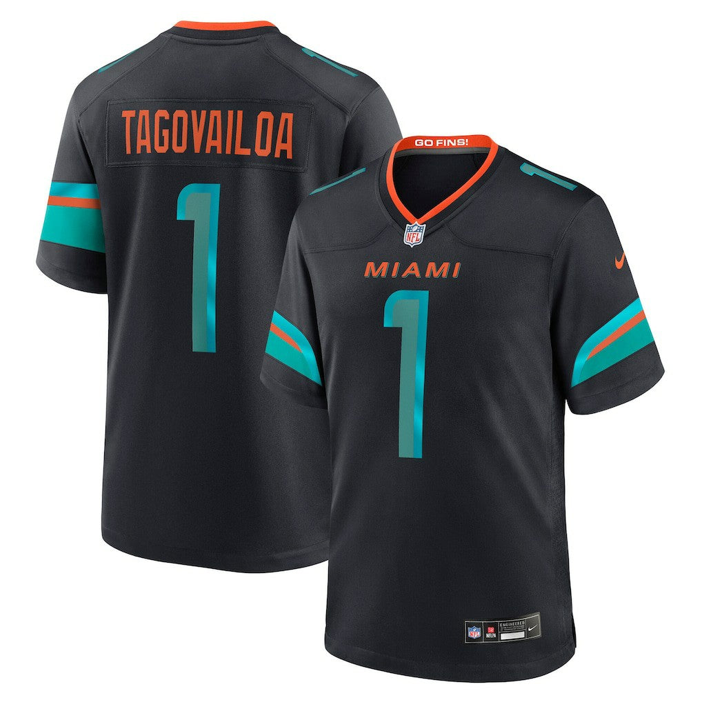 Tua Tagovailoa Miami Dolphins 2025 Rivalries Collection Game Jersey - Pitch Blue Jerseys