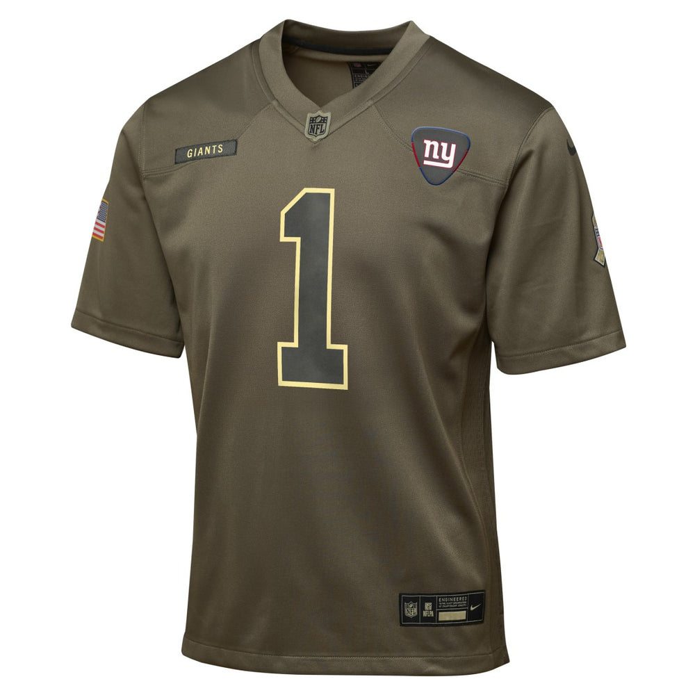 Malik Nabers New York Giants Youth 2025 Salute to Service Game Jersey - Olive Jerseys