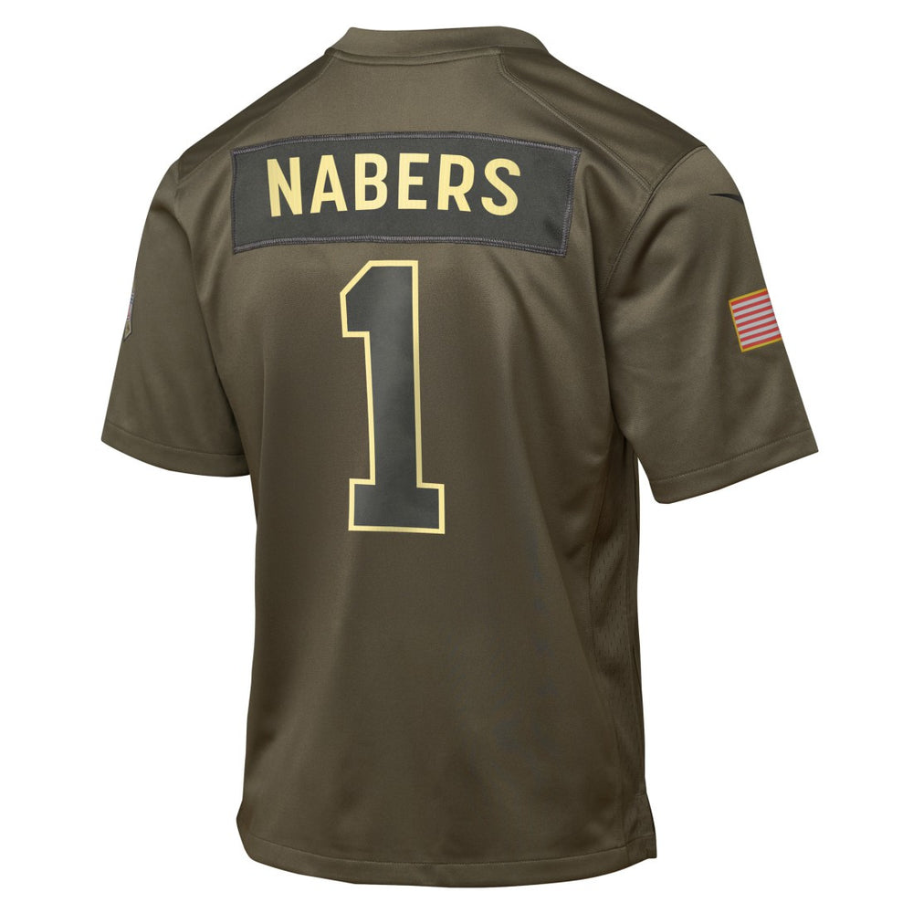 Malik Nabers New York Giants Youth 2025 Salute to Service Game Jersey - Olive Jerseys