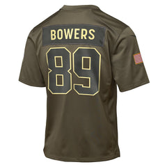 Brock Bowers Las Vegas Raiders Youth 2025 Salute to Service Game Jersey - Olive Jerseys