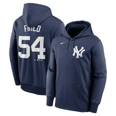 Max Fried New York Yankees Nike Name & Number Pullover Hoodie - Navy Hoodies