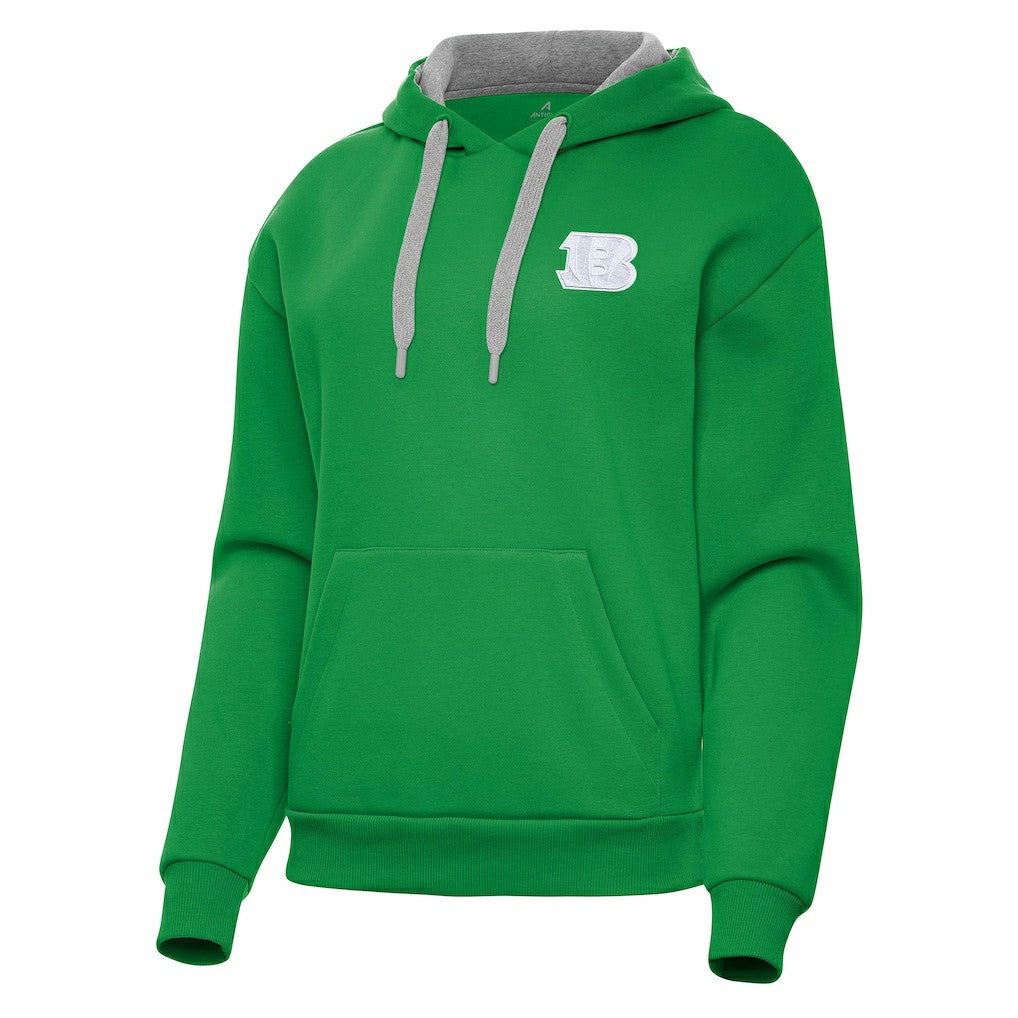Cincinnati Bengals Antigua Women's St. Patrick's Day Victory Pullover Hoodie - Kelly Green Hoodies