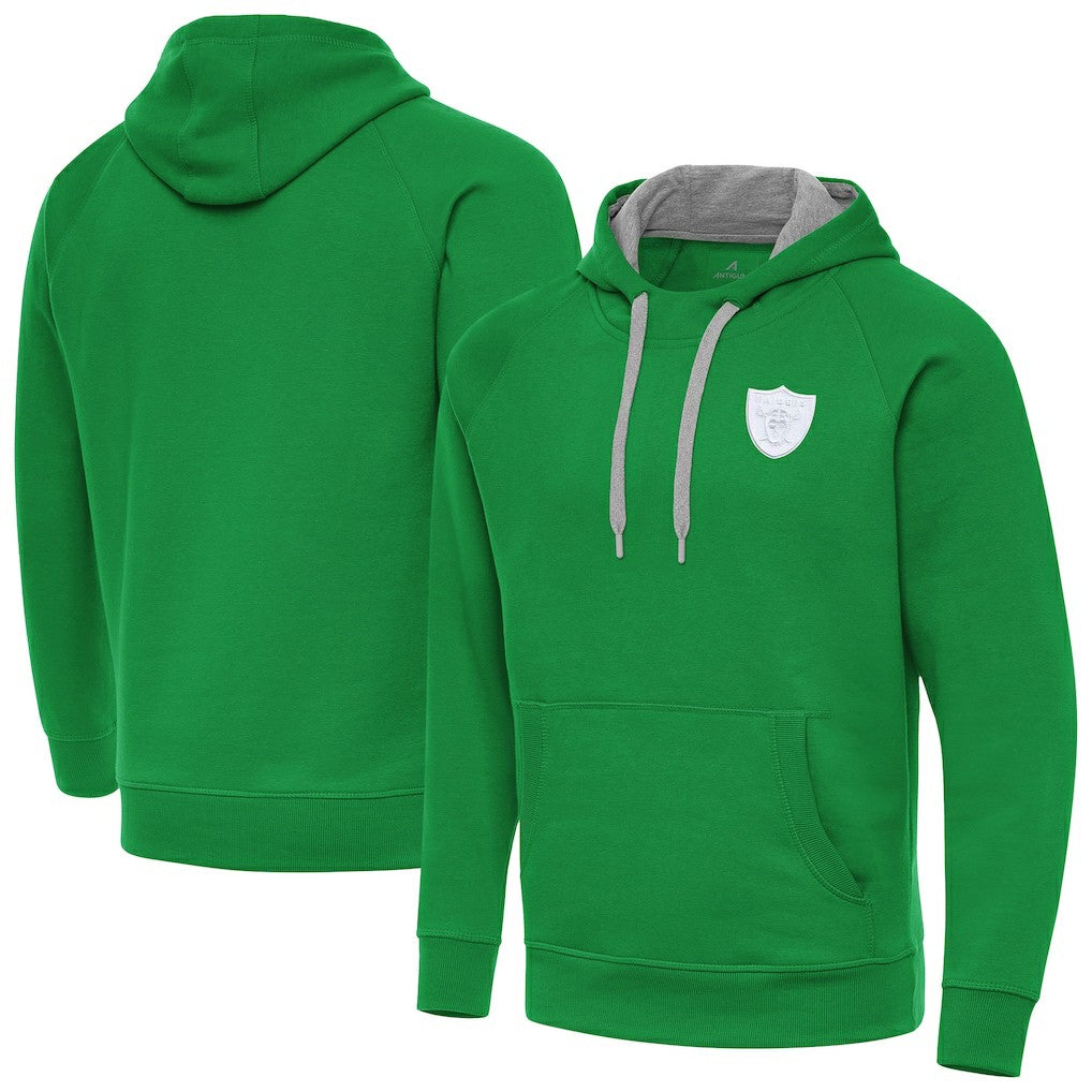 Las Vegas Raiders Antigua St. Patrick's Day Victory Pullover Hoodie - Kelly Green Hoodies
