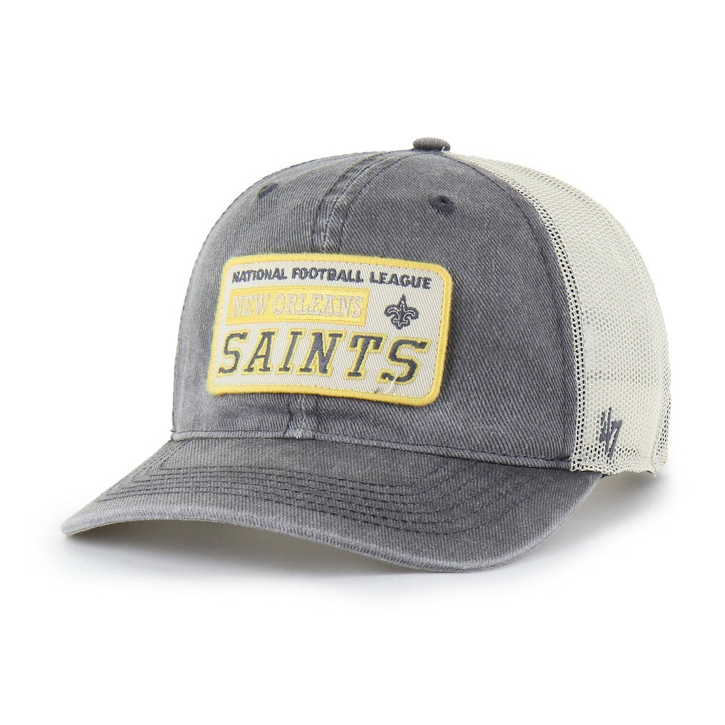 New Orleans Saints '47 Canteen Relaxed Trucker Adjustable Hat - Charcoal Hats