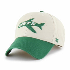 New York Jets '47 Fairfield MVP Throwback Adjustable Hat - Cream/Kelly Green Hats