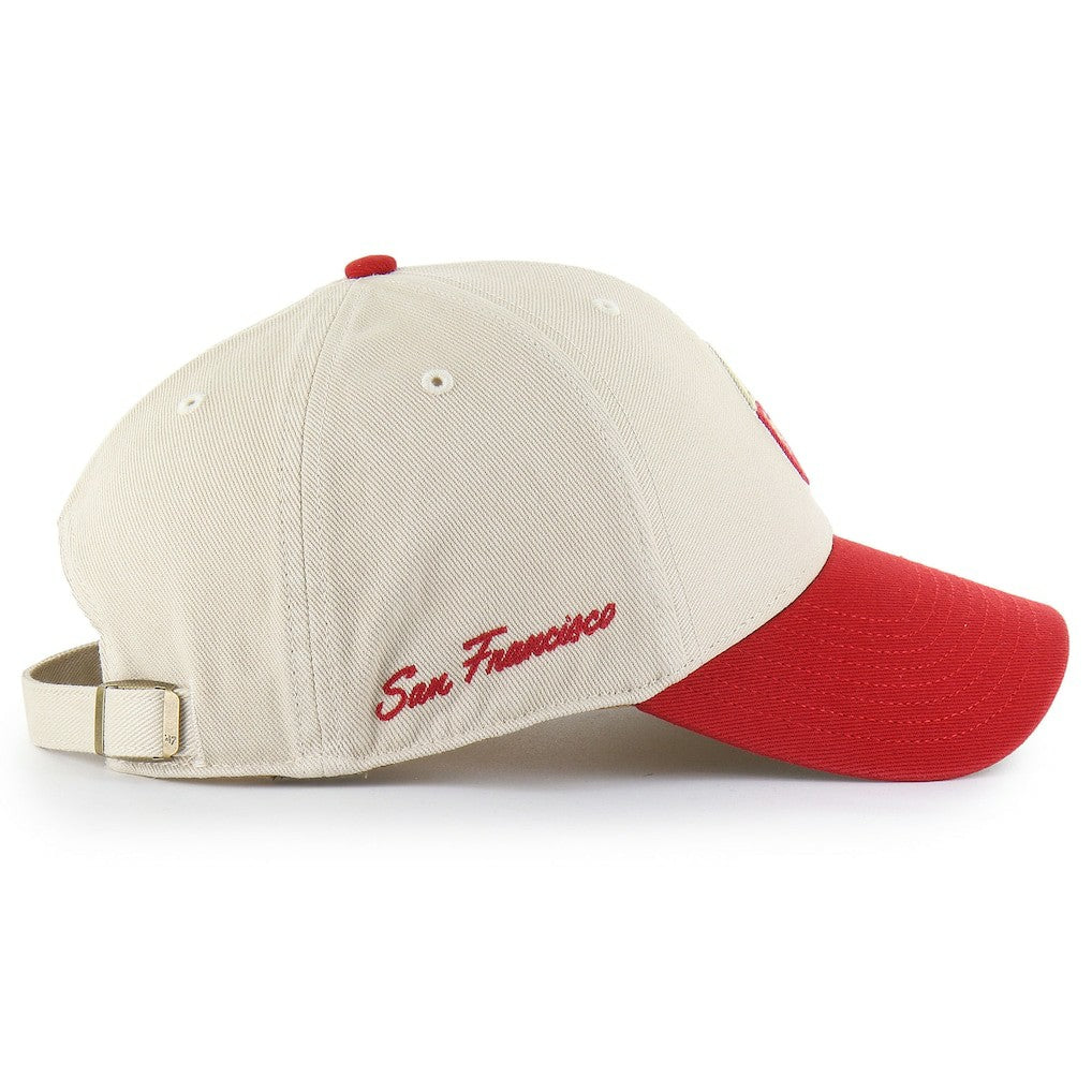 San Francisco 49ers '47 Fairfield MVP Throwback Adjustable Hat - Cream/Scarlet Hats