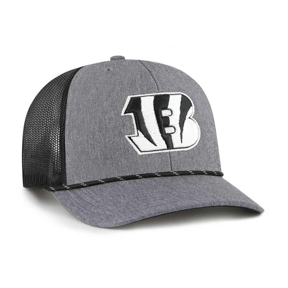 Cincinnati Bengals '47 Carbon Rope Trucker Adjustable Hat - Heather Charcoal Hats