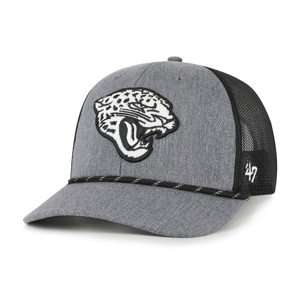 Jacksonville Jaguars '47 Carbon Rope Trucker Adjustable Hat - Heather Charcoal Hats