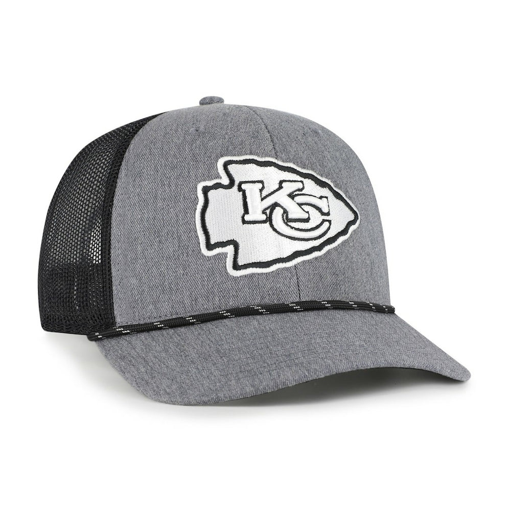 Kansas City Chiefs '47 Carbon Rope Trucker Adjustable Hat - Heather Charcoal Hats