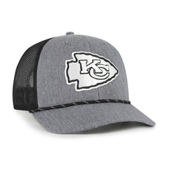 Kansas City Chiefs '47 Carbon Rope Trucker Adjustable Hat - Heather Charcoal Hats