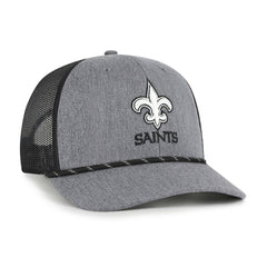 New Orleans Saints '47 Carbon Rope Trucker Adjustable Hat - Heather Charcoal Hats