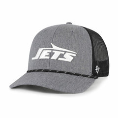 New York Jets '47 Carbon Rope Trucker Adjustable Hat - Heather Charcoal Hats