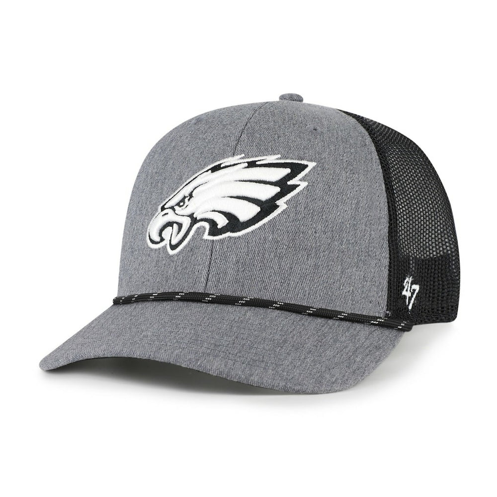 Philadelphia Eagles '47 Carbon Rope Trucker Adjustable Hat - Heather Charcoal Hats