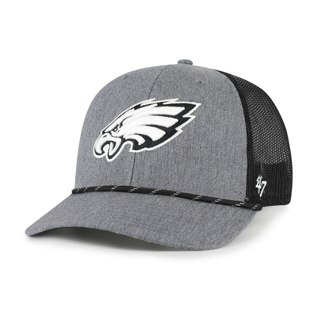 Philadelphia Eagles '47 Carbon Rope Trucker Adjustable Hat - Heather Charcoal Hats