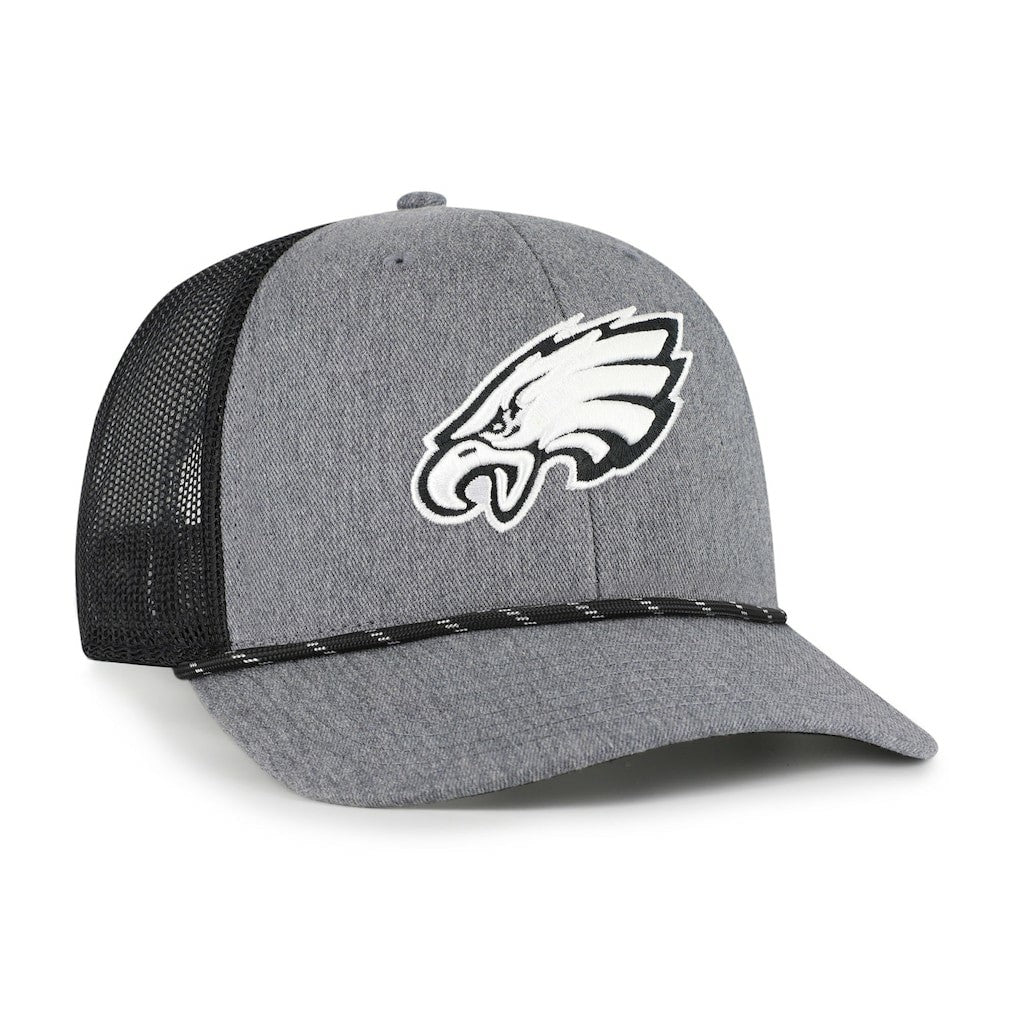 Philadelphia Eagles '47 Carbon Rope Trucker Adjustable Hat - Heather Charcoal Hats