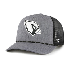 Arizona Cardinals '47 Carbon Rope Trucker Adjustable Hat - Heather Charcoal Hats