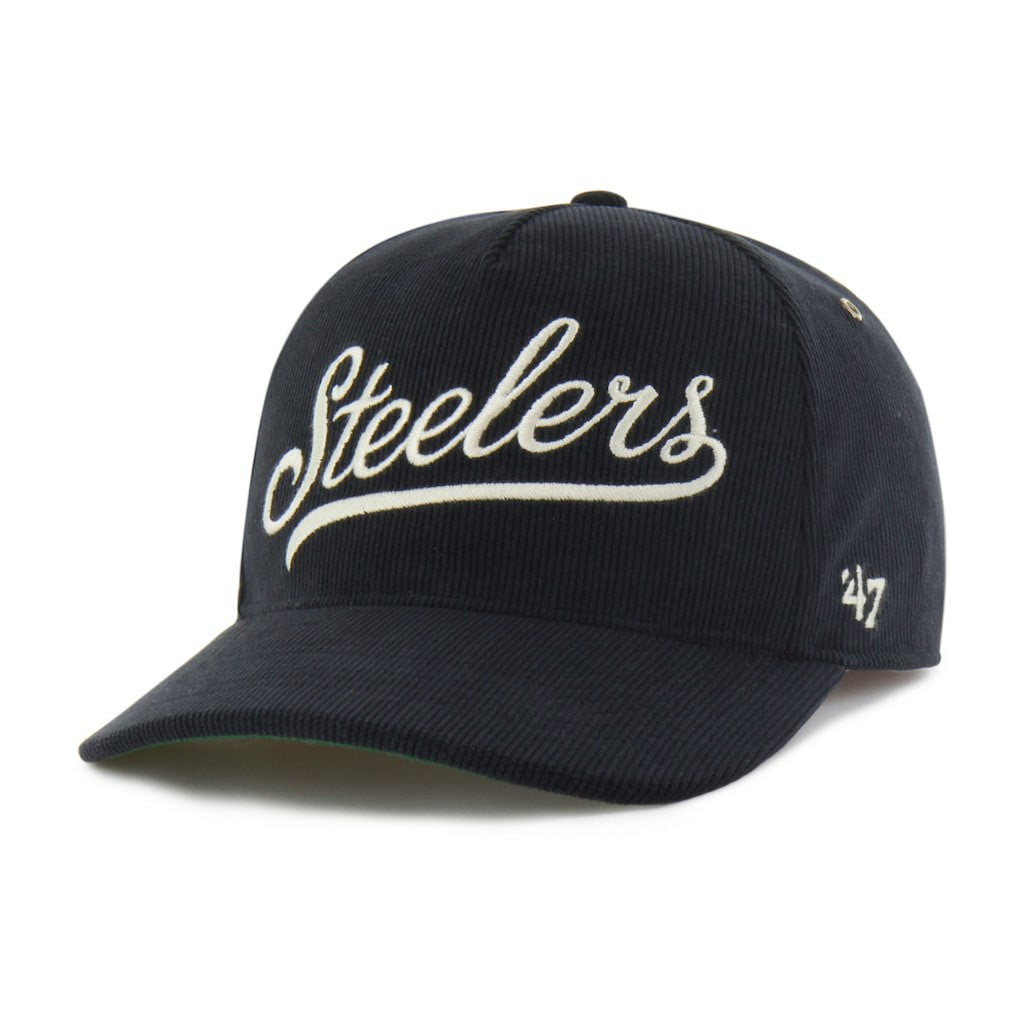 Pittsburgh Steelers '47 Golden Age Corduroy Hitch Adjustable Hat - Black Hats