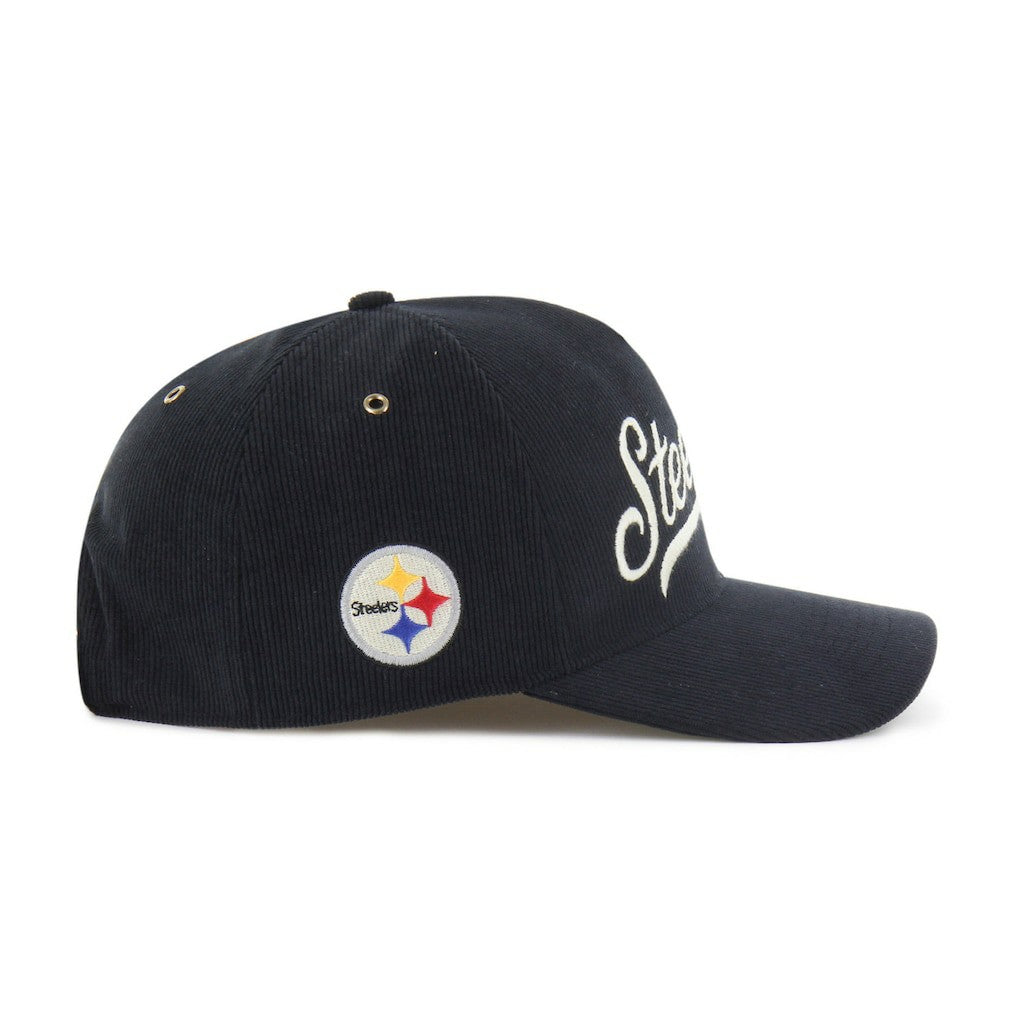 Pittsburgh Steelers '47 Golden Age Corduroy Hitch Adjustable Hat - Black Hats