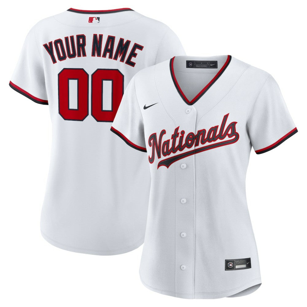 Washington Nationals Nike Women's Home Custom Replica 2.0 Jersey - White Jerseys