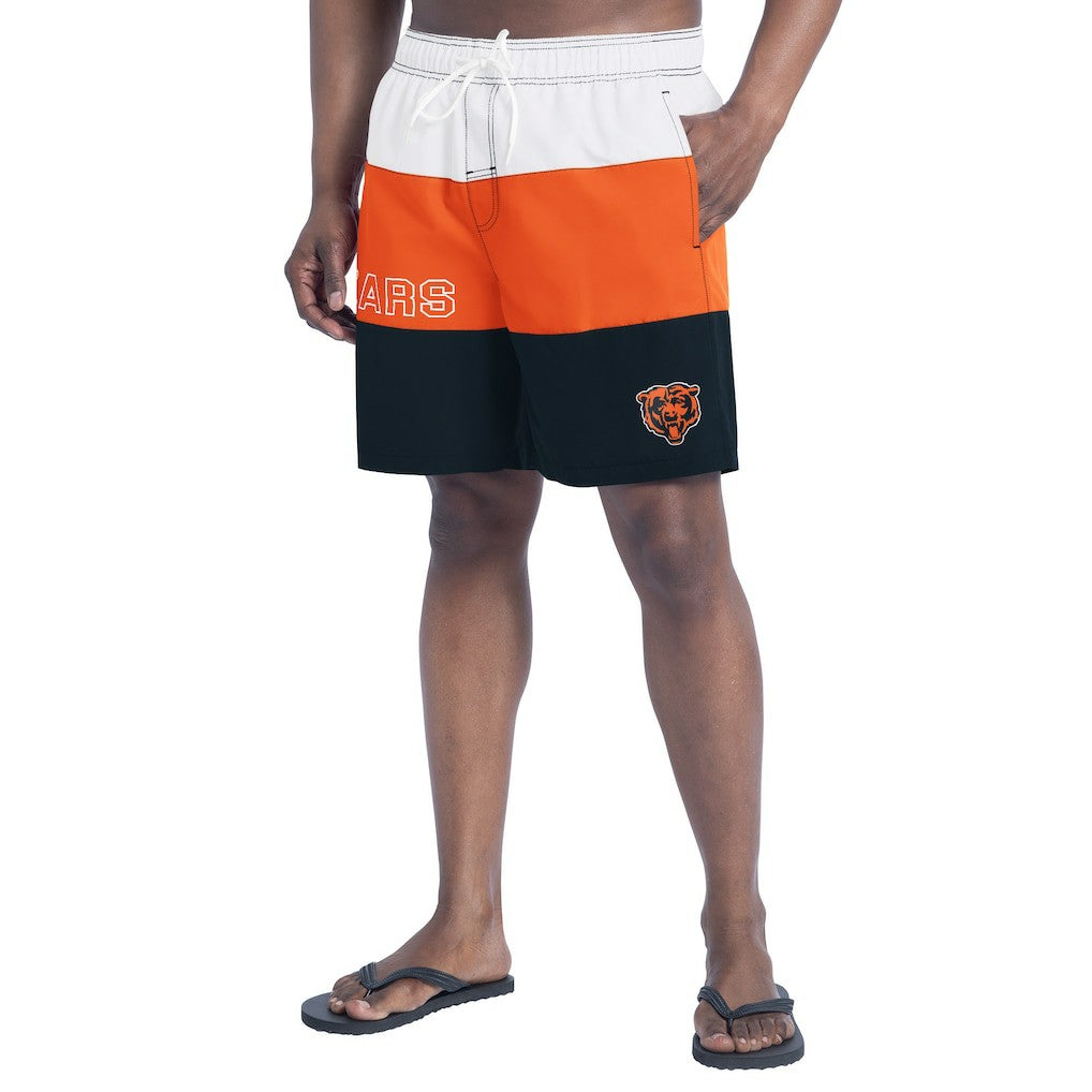 Chicago Bears G-III Sports by Carl Banks Sunrise Volley Swim Shorts - Navy/Orange Shorts