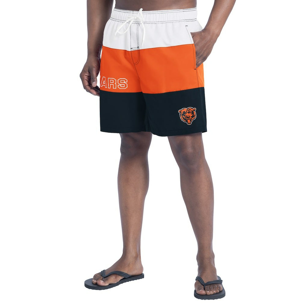 Chicago Bears G-III Sports by Carl Banks Sunrise Volley Swim Shorts - Navy/Orange Shorts