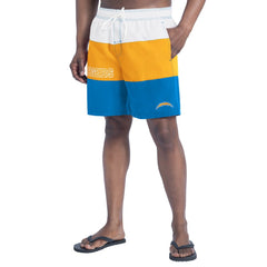 Los Angeles Chargers G-III Sports by Carl Banks Sunrise Volley Swim Shorts - Powder Blue/Gold Shorts
