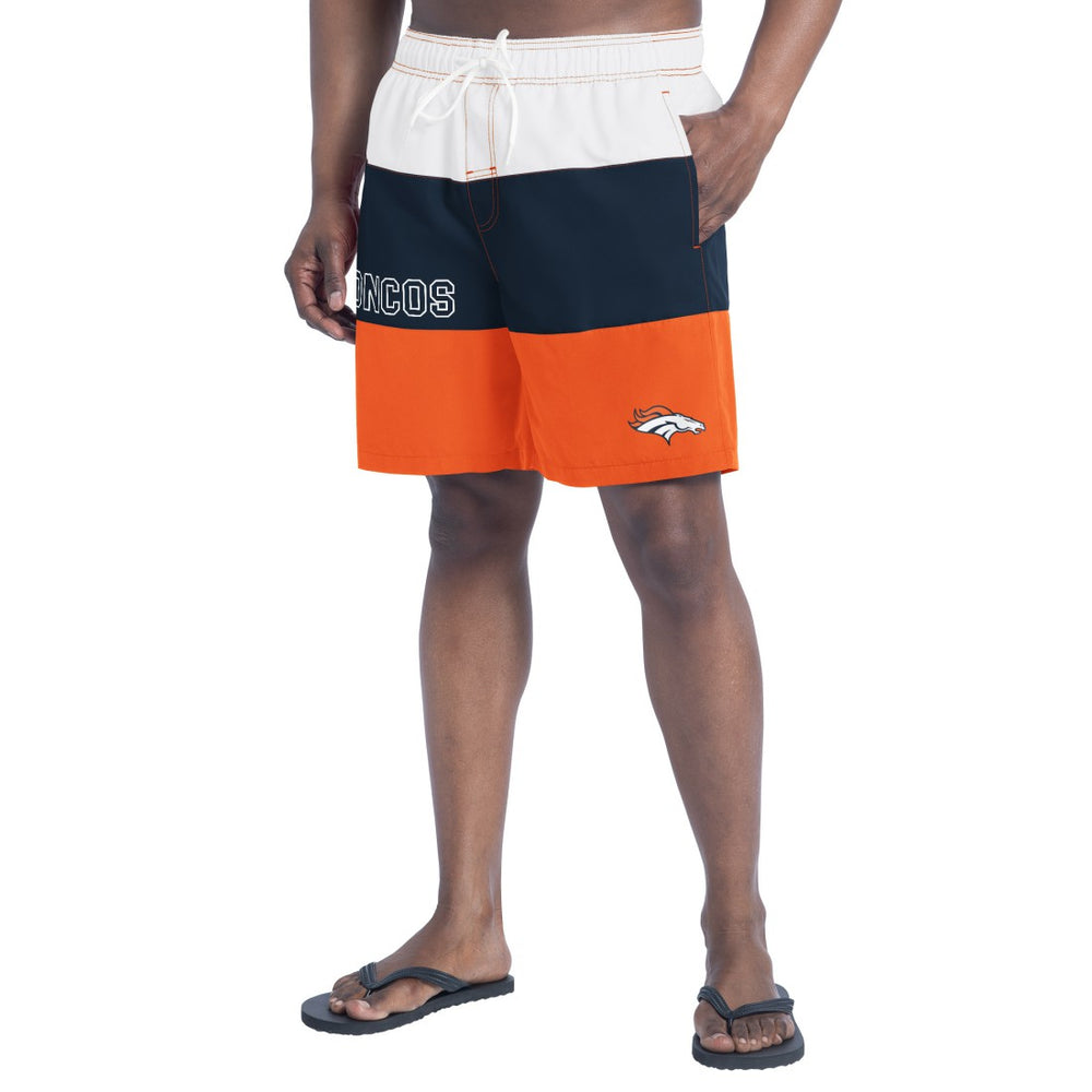Denver Broncos G-III Sports by Carl Banks Sunrise Volley Swim Shorts - Orange/Navy Shorts