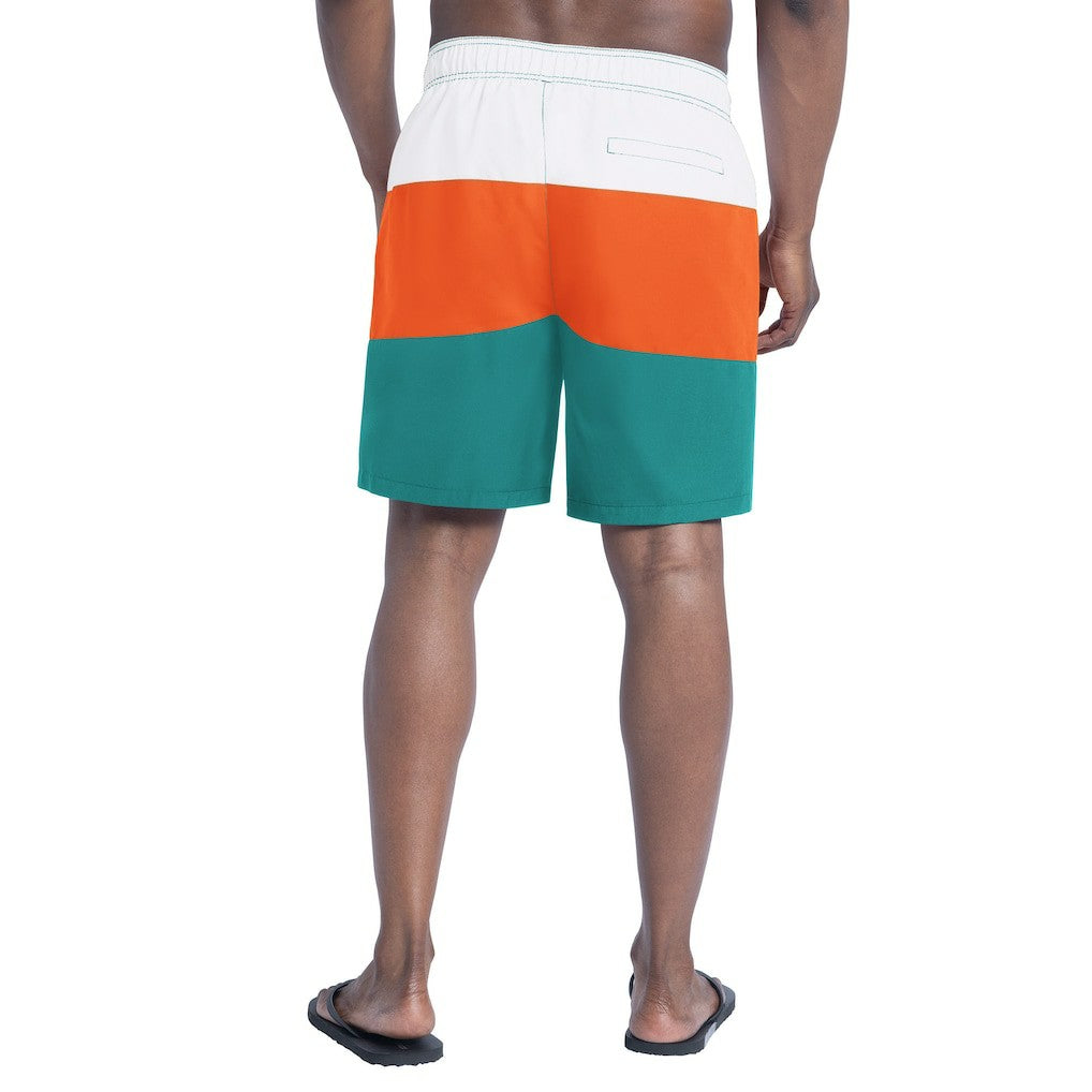 Miami Dolphins G-III Sports by Carl Banks Sunrise Volley Swim Shorts - Aqua/Orange Shorts