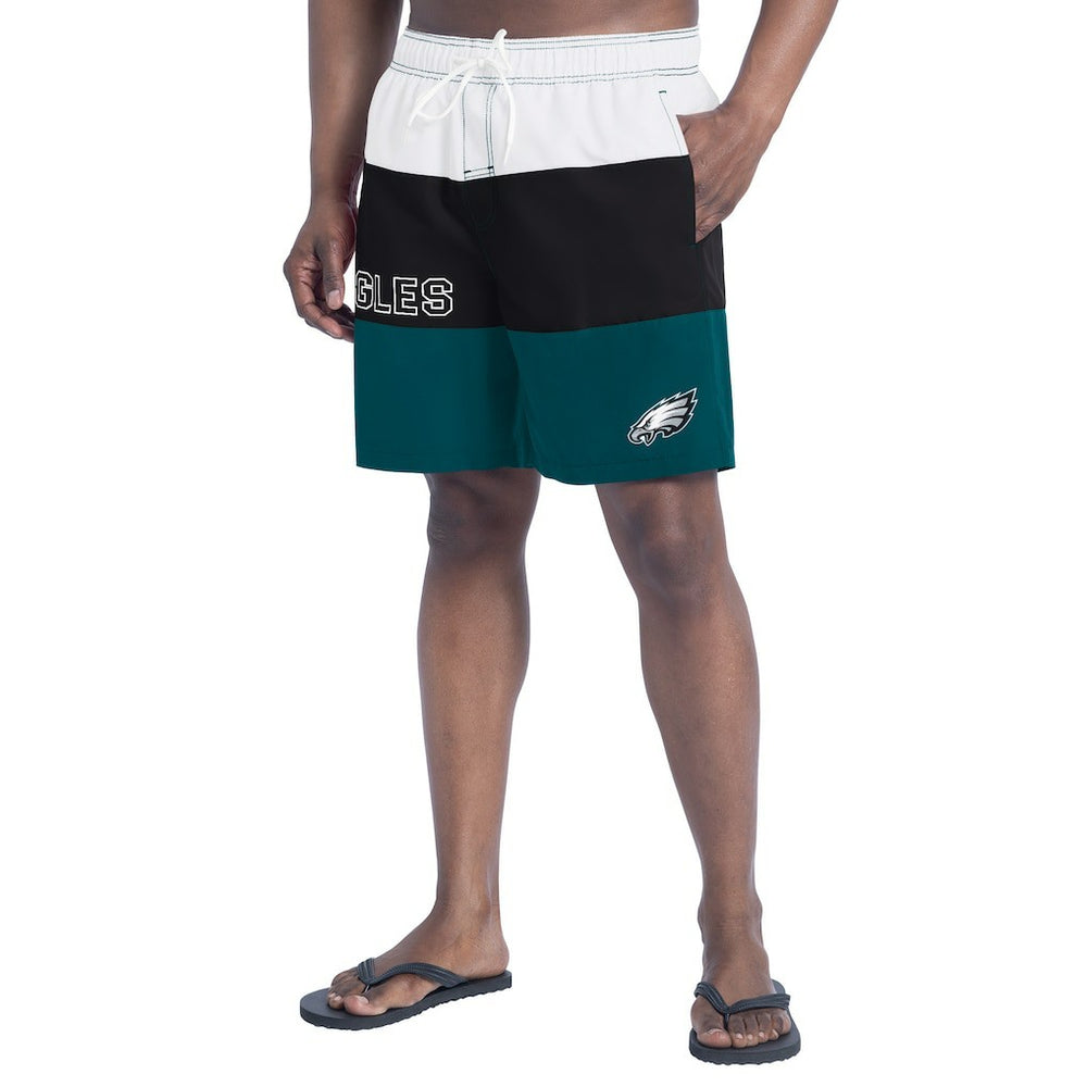 Philadelphia Eagles G-III Sports by Carl Banks Sunrise Volley Swim Shorts - Midnight Green/Black Shorts
