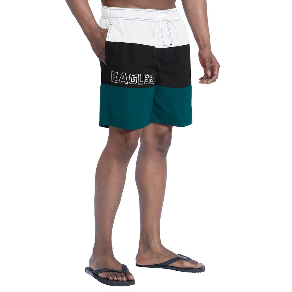 Philadelphia Eagles G-III Sports by Carl Banks Sunrise Volley Swim Shorts - Midnight Green/Black Shorts