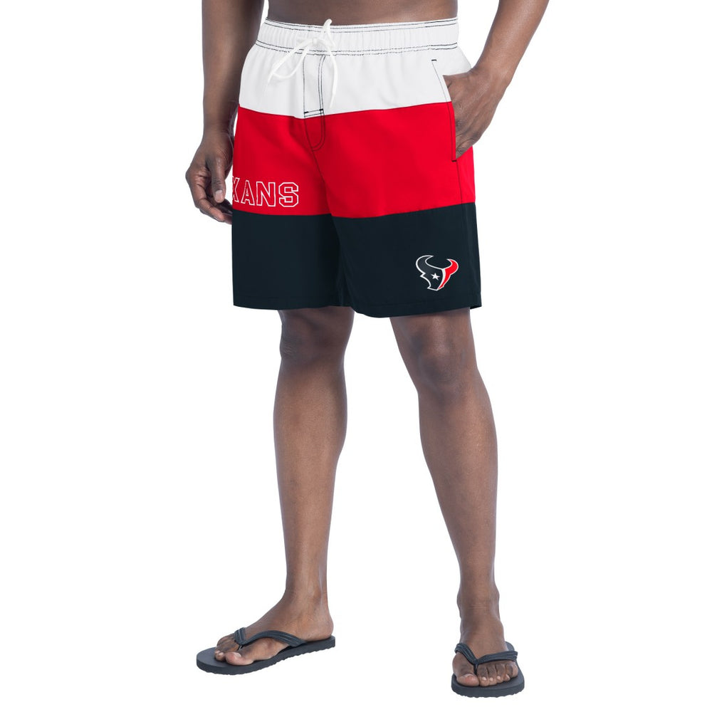 Houston Texans G-III Sports by Carl Banks Sunrise Volley Swim Shorts - Navy/Red Shorts