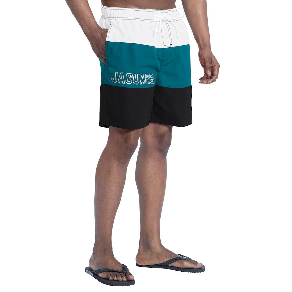 Jacksonville Jaguars G-III Sports by Carl Banks Sunrise Volley Swim Shorts - Black/Teal Shorts