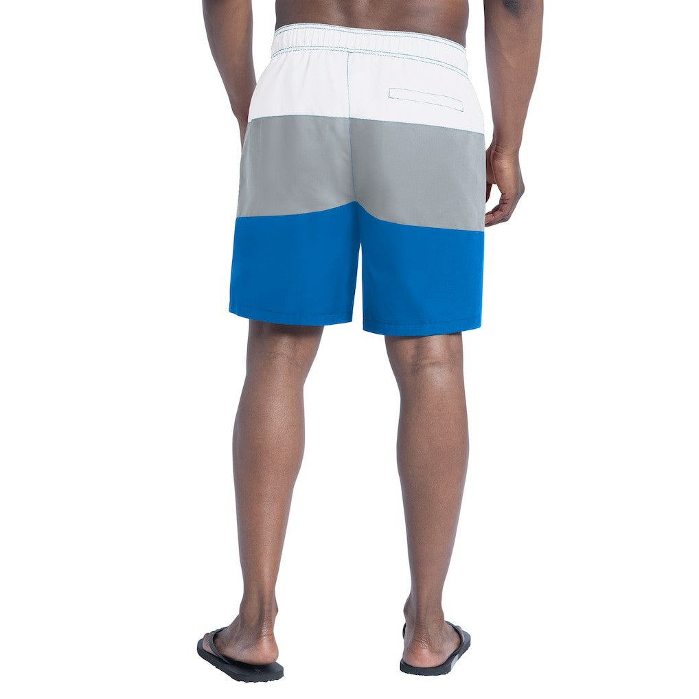 Detroit Lions G-III Sports by Carl Banks Sunrise Volley Swim Shorts - Blue/Silver Shorts