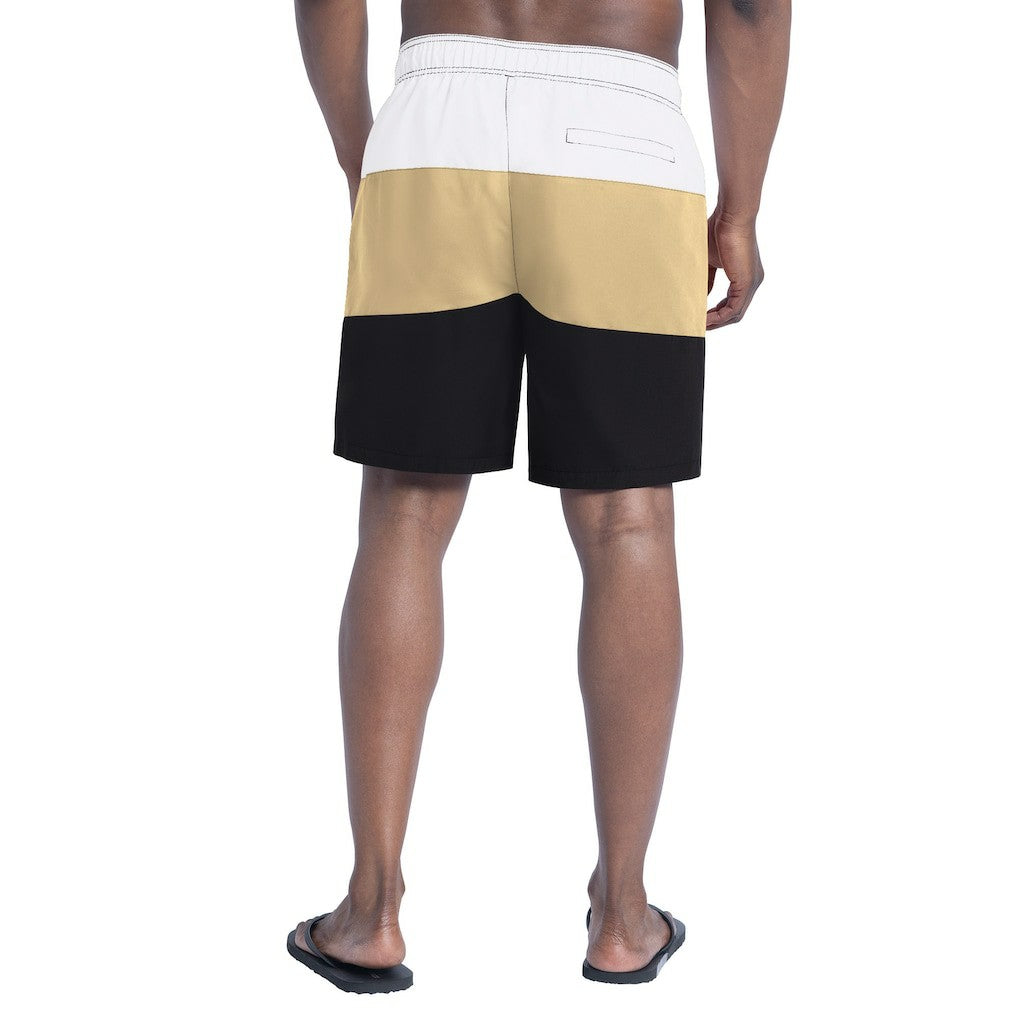 New Orleans Saints G-III Sports by Carl Banks Sunrise Volley Swim Shorts - Black/Gold Shorts