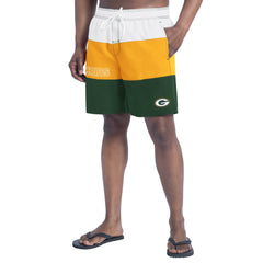 Green Bay Packers G-III Sports by Carl Banks Sunrise Volley Swim Shorts - Green/Gold Shorts