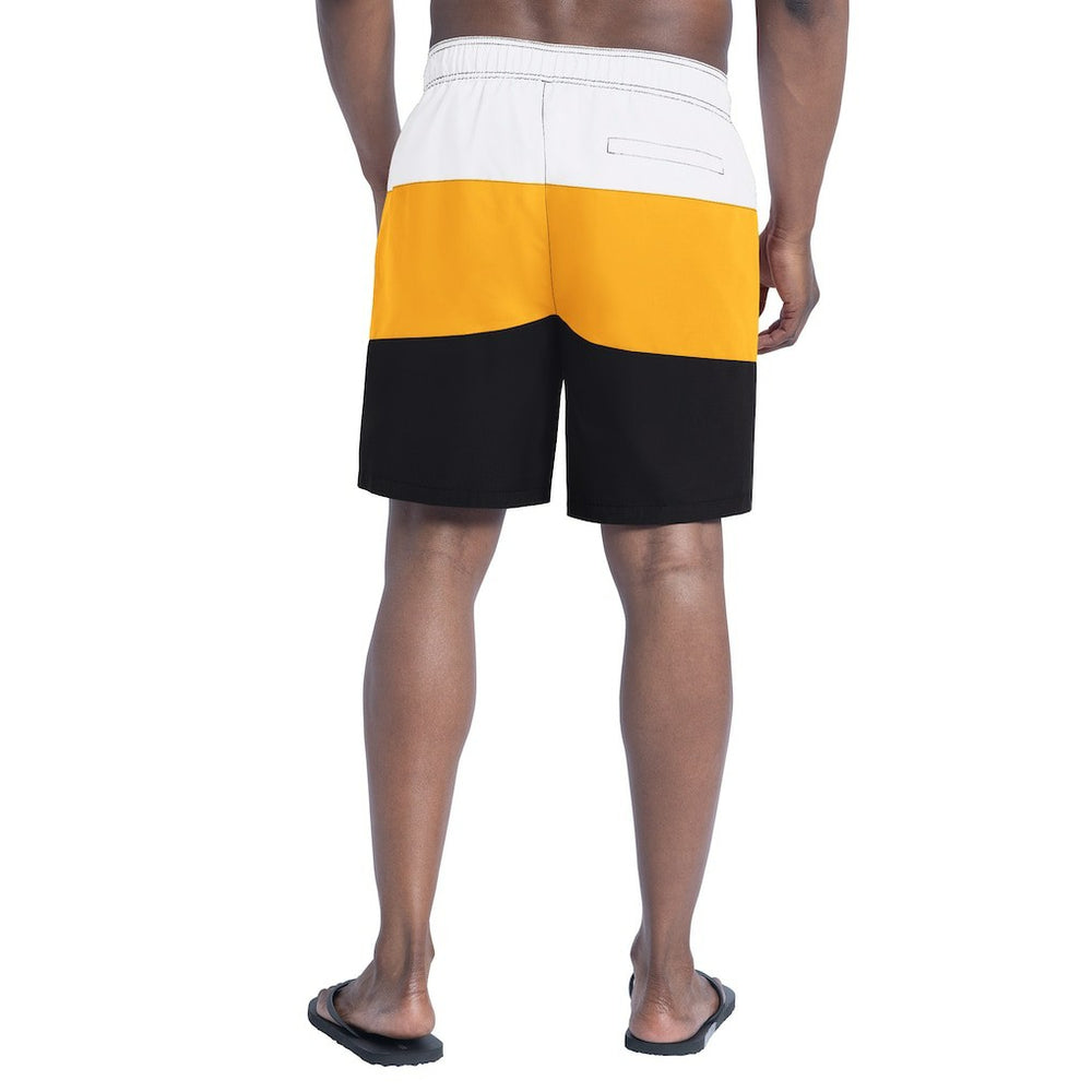 Pittsburgh Steelers G-III Sports by Carl Banks Sunrise Volley Swim Shorts - Black/Gold Shorts