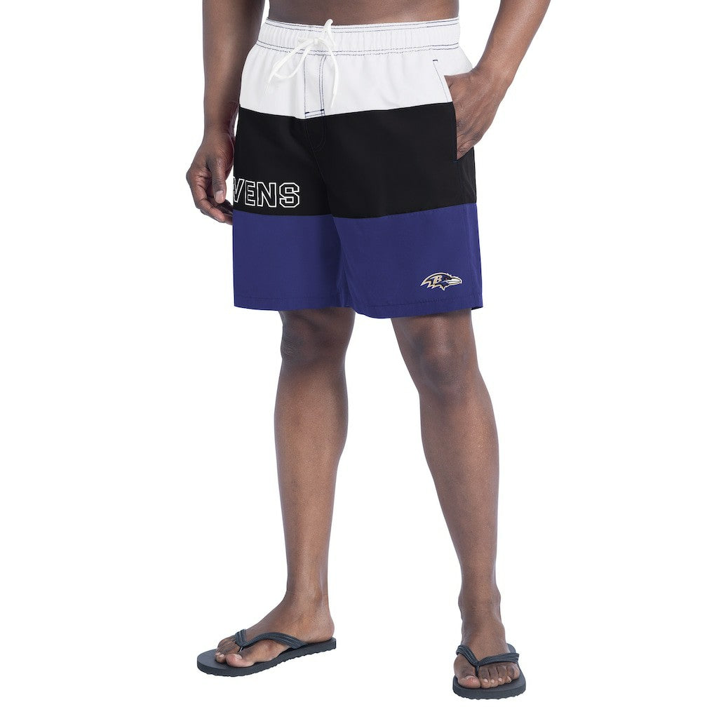 Baltimore Ravens G-III Sports by Carl Banks Sunrise Volley Swim Shorts - Purple/Black Shorts