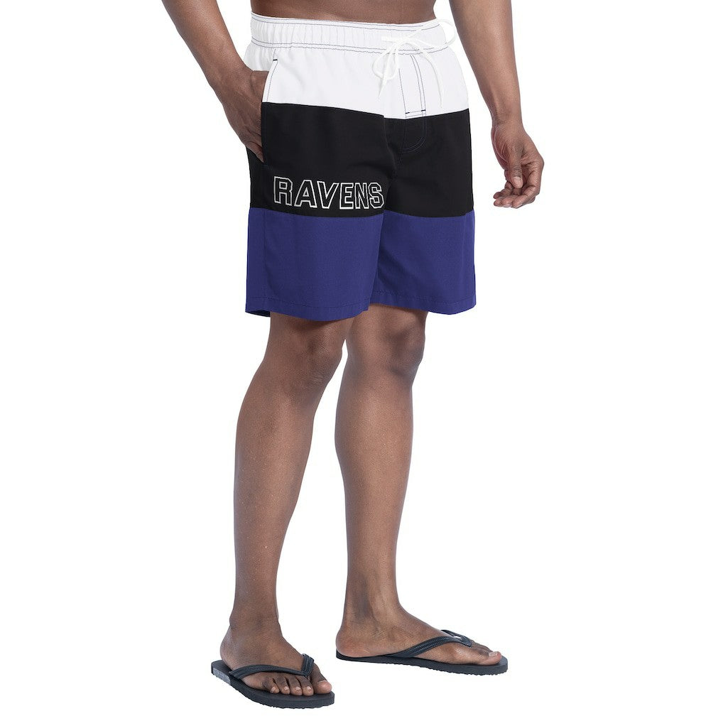 Baltimore Ravens G-III Sports by Carl Banks Sunrise Volley Swim Shorts - Purple/Black Shorts