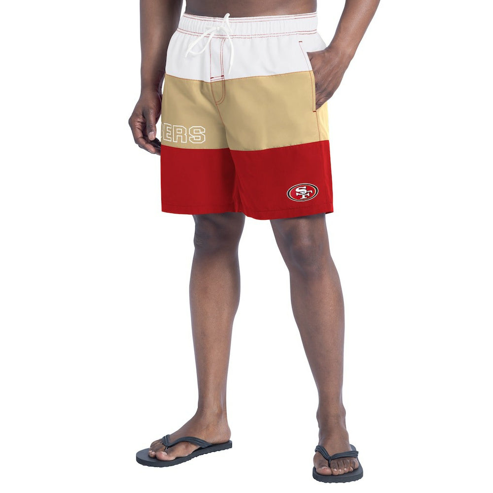 San Francisco 49ers G-III Sports by Carl Banks Sunrise Volley Swim Shorts - Scarlet/Gold Shorts