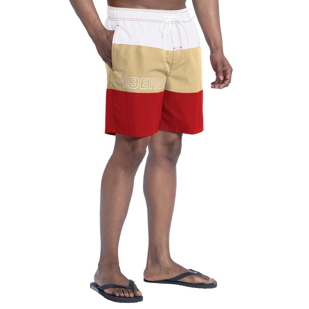 San Francisco 49ers G-III Sports by Carl Banks Sunrise Volley Swim Shorts - Scarlet/Gold Shorts