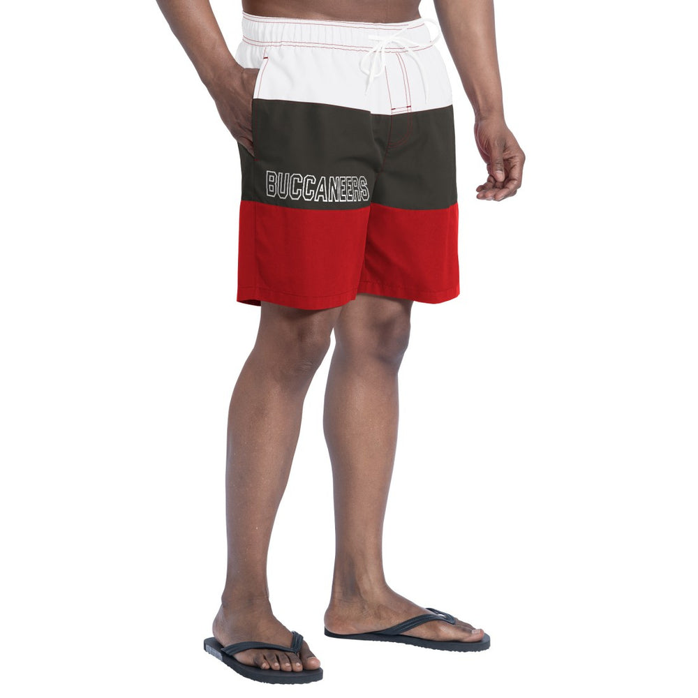 Tampa Bay Buccaneers G-III Sports by Carl Banks Sunrise Volley Swim Shorts - Red/Pewter Shorts