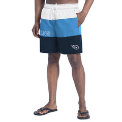 Tennessee Titans G-III Sports by Carl Banks Sunrise Volley Swim Shorts - Navy/Light Blue Shorts