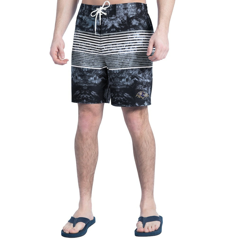 Baltimore Ravens G-III Sports by Carl Banks Horizon Volley Swim Shorts - Black/Gray Shorts